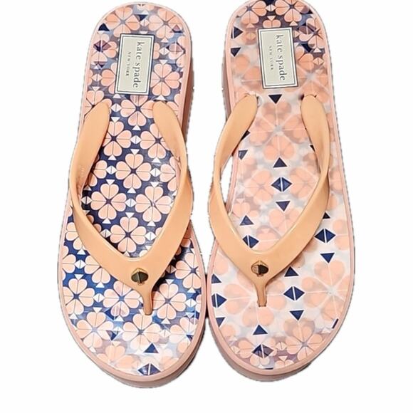 Kate Spade Wedge Heel Flip Flop Sandals Size Guava Juice Size 7B✨ - Picture 3 of 7